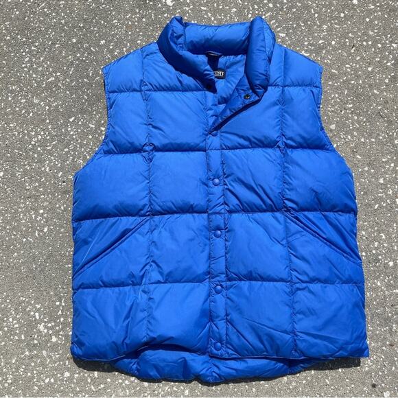 Lands End Vest Goose Down Feathers Blue Large Mens - Picture 11 of 11